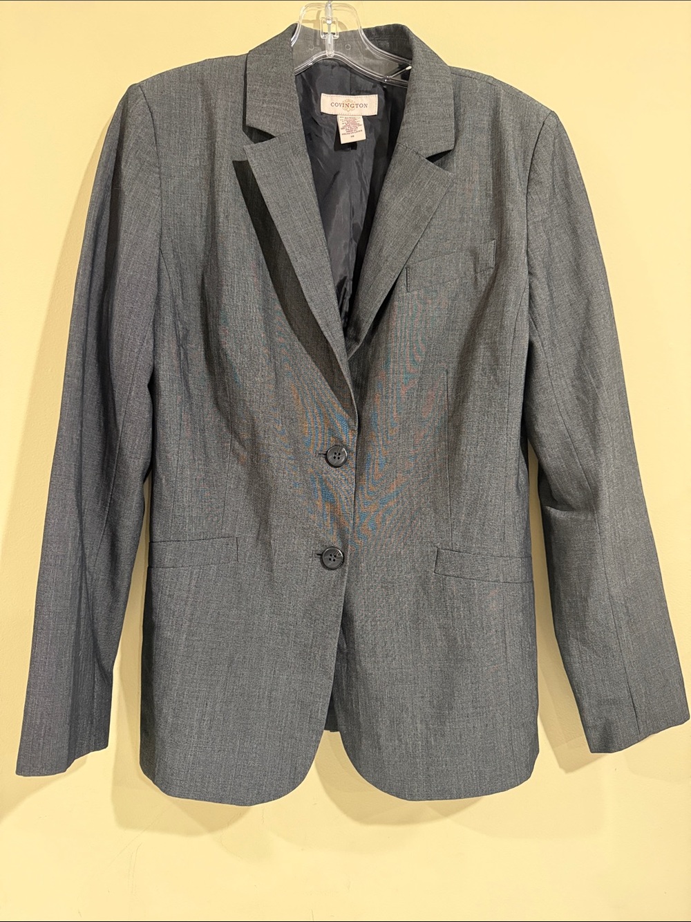 Covington Women's Charcoal Gray Two-Button Blazer